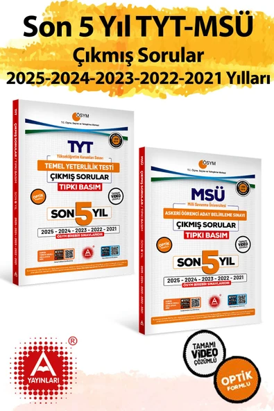Son 5 yıl TYT ve MSÜ Sınavları ÖSYM Çıkmış Sorular Tıpkı Basım 2026 Model ürün görseli 1