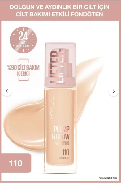 Maybelline New York Lifter Niasinamid ve Hyalüronik Asit İçeren Aydınlatan Fondöten - 110 ürün görseli 1