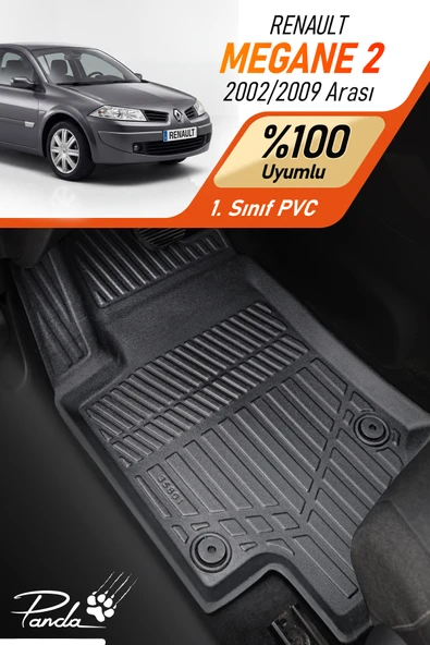 RENAULT MEGANE 2 2002-2009 ARASI UYUMLU 4D HAVUZLU PASPAS TAKIMI ürün görseli 1