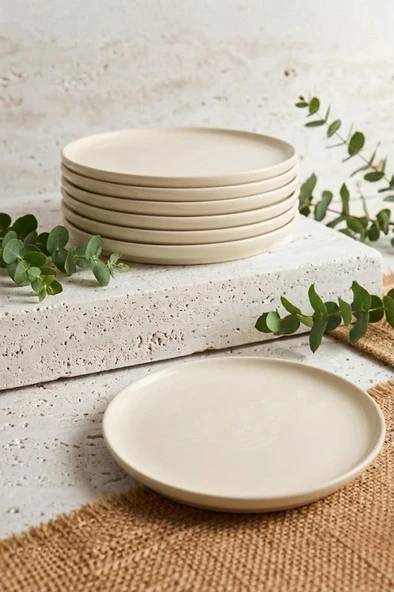 Alpin Sunum Tabağı 6'lı Set - Estetik Pasta Tabağı ve Yemek Servis Altlığı ürün görseli 1