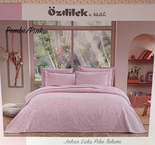 Özdilek Rf -Pembe- Jakar Lux (Z) Çift Kişilik Pike Takımı (4 Yastık Kılıflı) ürün görseli 1