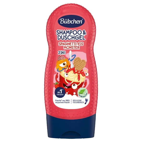 Bübchen Çocuk Şampuan&Duş Jeli 2 in 1 Spaghetti-Eis Monster 230 ml ürün görseli 1