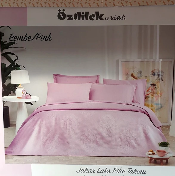 Özdilek Rf -Pembe- Jakar Lux KP (Z) Çift Kişilik Pike Takımı (4 Yastık Kılıflı) ürün görseli 1