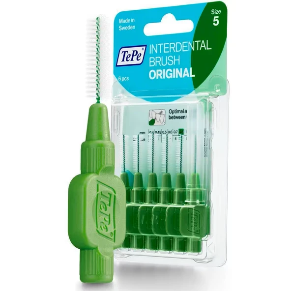 Tepe Arayüz Fırçası Yeşil 0,8 Mm Blister 6'lı Paket ürün görseli 1