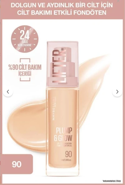 Maybelline New York Lifter Niasinamid ve Hyalüronik Asit İçeren Aydınlatan Fondöten - 90 ürün görseli 1