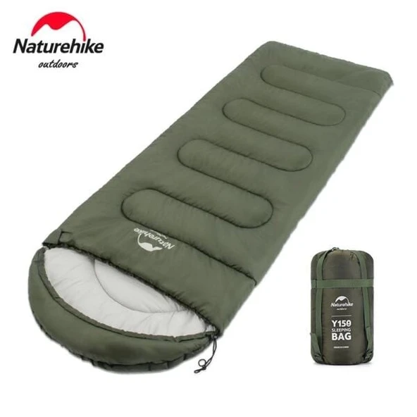 Naturehike Y150L Zarf Tarzı Kapüşonlu Pamuklu Uyku Tulumu -6°C YEŞİL ürün görseli 1