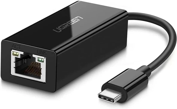 Ugreen Type-C Ethernet Adaptörü, Siyah Teşhir ürün görseli 1