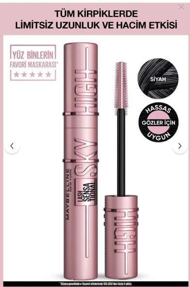 Maybelline New York Lash Sensational Sky High Siyah Maskara ürün görseli 1