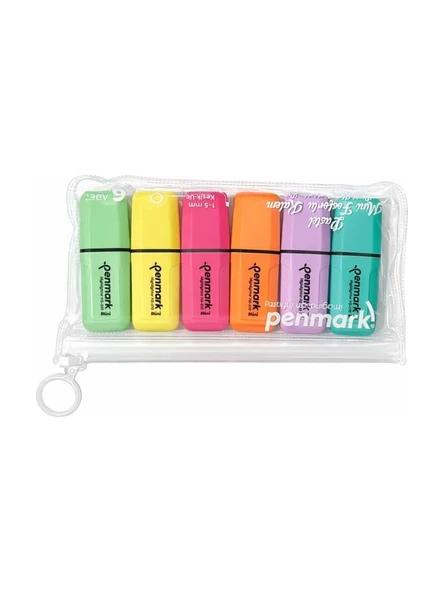 PENMARK FOSFORLU KALEM MINI PASTEL RENK 6 LI HS510 ürün görseli 1