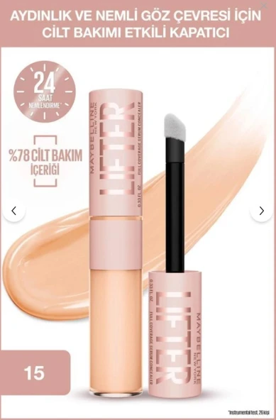 Maybelline New York Lifter Kafein ve Peptitler İçeren Nemlendiren ve Aydınlatan Kapatıcı - 15 ürün görseli 1