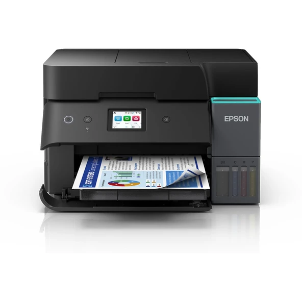 EPSON EcoTank L6390 Fotokopi+Tarayıcı+Faks+Wi-Fi Mürekkep Tanklı Yazıcı Siyah ürün görseli 1