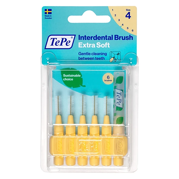 Tepe Blister Extra Soft Arayüz Fırçası 0,7 mm 6'lı - Sarı ürün görseli 1
