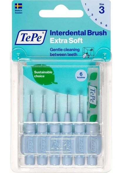 Tepe Extra Soft Arayüz Fırçası Mavi 0,6 mm 6'lı ürün görseli 1