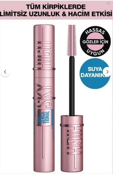 Maybelline New York Lash Sensational Sky High Suya Dayanıklı Waterproof Maskara ürün görseli 1