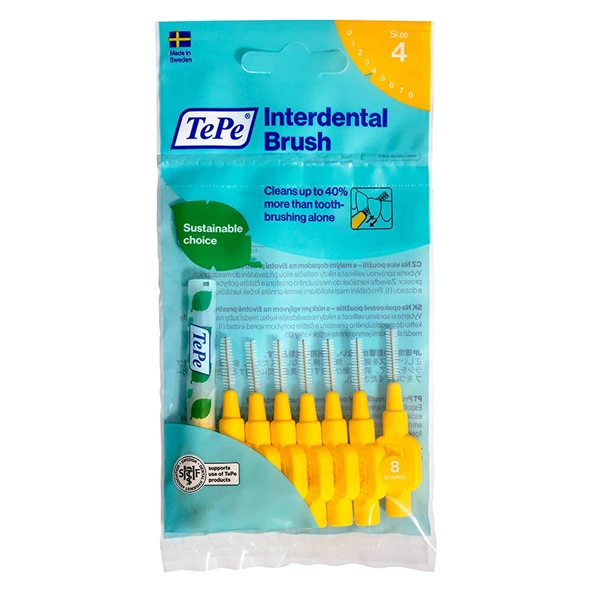 Tepe Interdental Brush Original 0.7mm Sarı 8'li ürün görseli 1