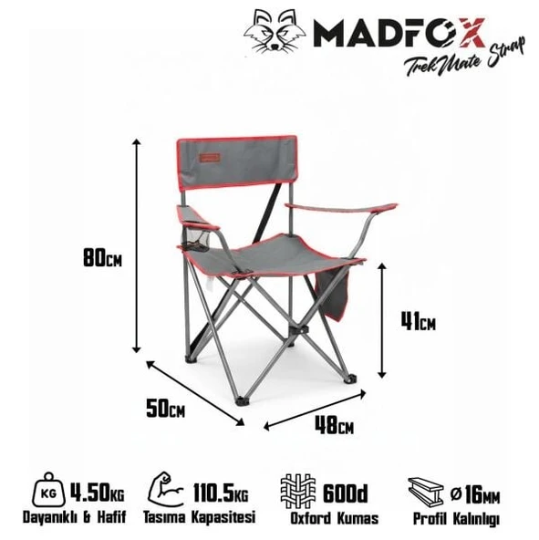 Madfox TrekMate Strap Katlanır Outdoor Koltuk - Resim 4