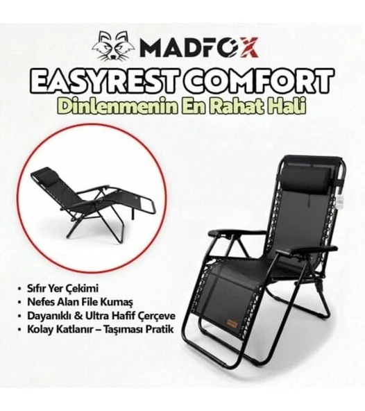 Madfox EasyRest Katlanır Şezlong Sandalye - Resim 5