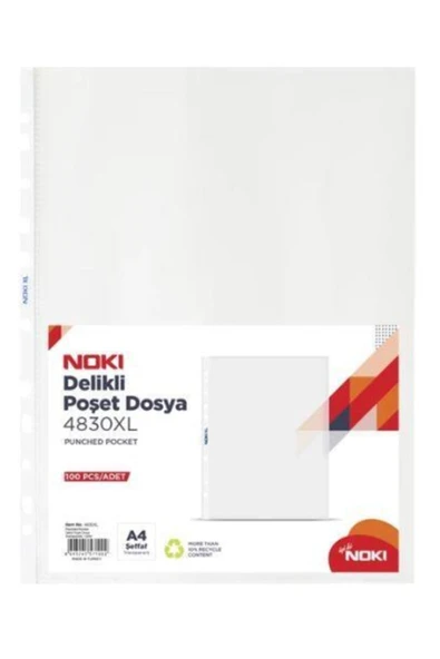 Noki Şeffaf Dosya Poşet Dosya Föy 100'lü 4830 Xl 1 Pk ürün görseli 1