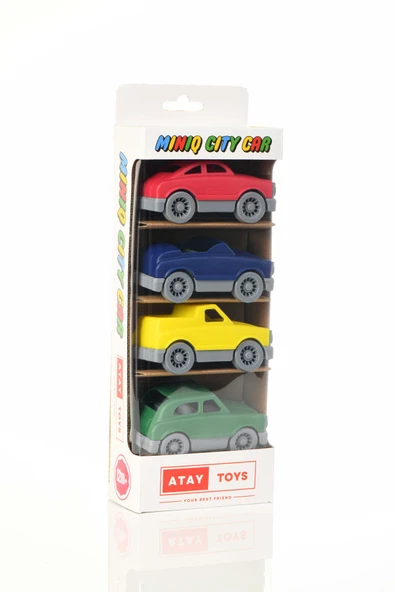 ATAY TOYS MINIQ CITY CAR CLASSIC MIX 4LÜ SET OYUNCAK ARABA ürün görseli 1