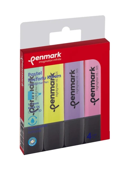 PENMARK FOSFORLU KALEM SET PASTEL 4 LU HS 505 4P ürün görseli 1