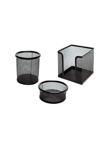 Biofin Offıcelıne Metal Tel Masa Üstü 3lü Set ( Kalemlik-küp Notluk - Ataşlık Fx ürün görseli 1