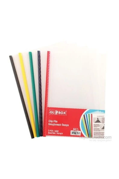 Globox A4 Sıkıştırmalı Dosya Karışık Renk (5 Li Paket) 6427 ürün görseli 1
