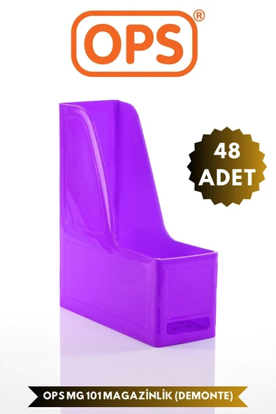 Ops MG 101 A4 DEMONTE 48'Lİ PLASTİK DİKEY MAGAZİNLİK KLASÖR ARŞİV KUTUSU ORGANİZER SAKLAMA DEPOLAMA ürün görseli 1