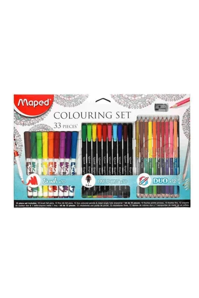 Maped Okul Seti 33'lü (10'LU BRUSH 10'LU FİNELİNER 12'Lİ DUO BOYA) 897417 ürün görseli 1