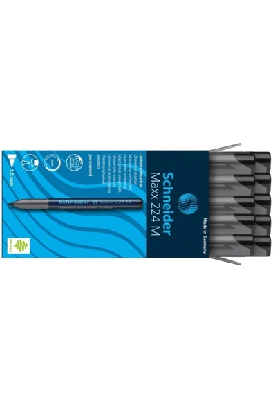 SCHNIDER Schneider Maxx 224 M Siyah Permanent Kalem 10 Lu Kutu ürün görseli 1
