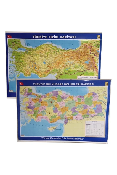 Artı Türkiye Haritası Çift Taraflı Fiziki Ve Siyasi 70x100 2 Adet ürün görseli 1