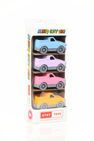 ATAY TOYS MINIQ CITY CAR PICKUP PASTEL 4LÜ SET OYUNCAK ARABA ürün görseli 1