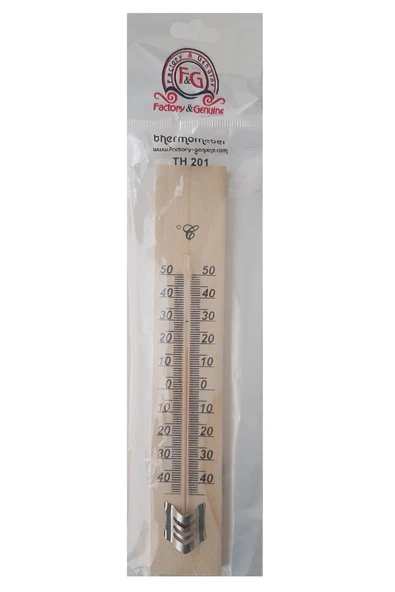 Factory & Genuine Termometre Ahşap 3,5 cm x 20 cm - Resim 2