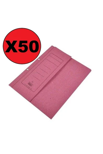 Alemdar Yarım Kapak Karton Telli Dosya Pembe ( 50 Adet ) ürün görseli 1