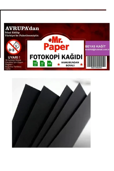 MR SİYAH 80 GR A4 100 LU FOTOKOPİ KAĞIDI ürün görseli 1