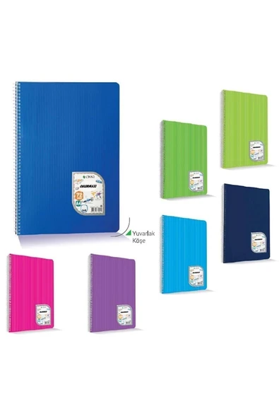 ÇINAR DİZAYN Colormaxi 60 Yp Kareli A5 Defter Spiralli Plastik Kapak ürün görseli 1