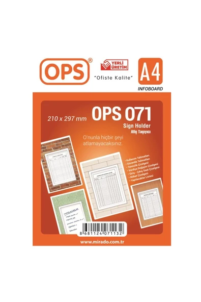 Ops Dp 071 A4 Duvar Tipi Afiş Taşıyıcı - Resim 2