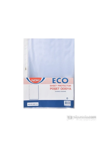 Noki Eco A4 Beyaz Kenarlı Delikli Poşet Dosya Ekoomik Gömlek Föy 10 Paket ürün görseli 1
