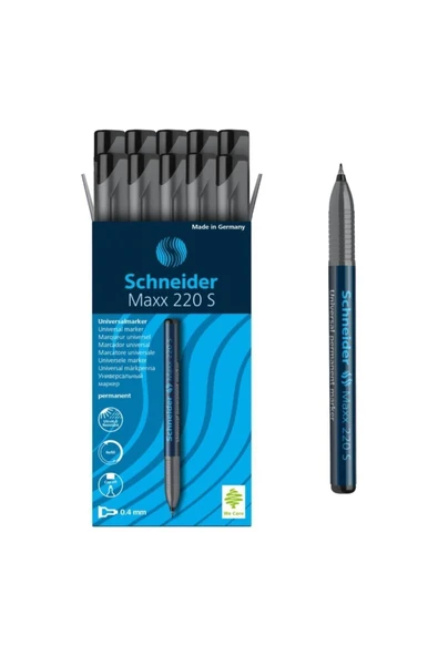 SCHNEIDER Maxx 220 S 0.4 Mm Asetat Kalemi Siyah 10 Lu ürün görseli 1