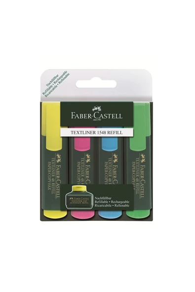 Faber Castell Fosforlu Kalem 4lü Poşet 1548 ürün görseli 1