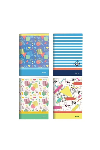 Mopak A4 40 Yaprak Karton Kapak Dikişli Defter Kareli 4 Adet ürün görseli 1