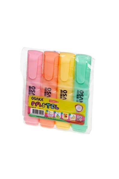 Osaka 4 Renk Fosforlu Kalem Pastel Renkler ürün görseli 1