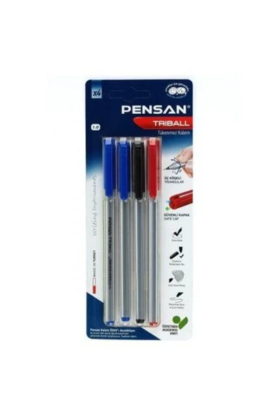 Pensan TRİBAL TÜKENMEZ KALEM 1MM 4 LÜ BLİSTER ürün görseli 1