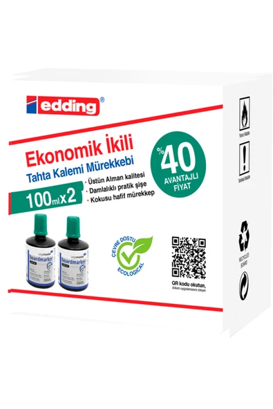 Legamaster Tahta Kalem Mürekkebi Ekonomik 100 ml Yeşil 2 Li tkm ürün görseli 1