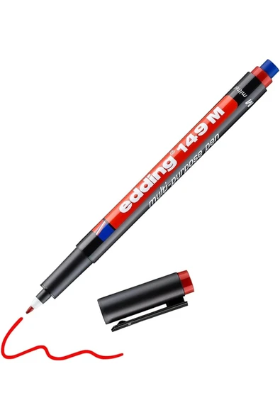 Edding ASETAT KALEMİ SİLGİLİ (M) KIRMIZI ( E-149M ) ( 2 Adet ) ürün görseli 1