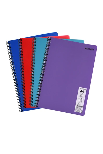 Mynote Flex Neon A4 Defter 96 Yaprak 2 Kareli 2 Çizgili Defter Seti ürün görseli 1
