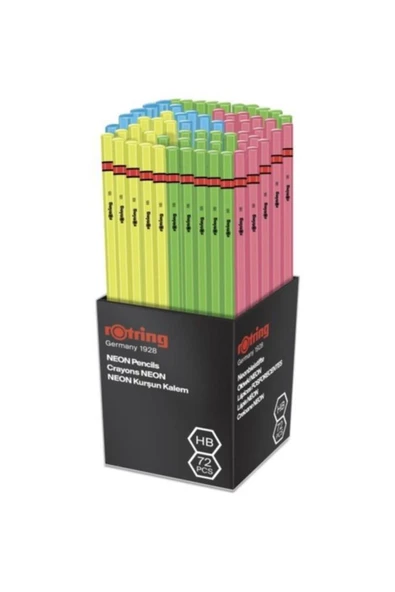 Rotring 2090066 Neon Fosforlu Kurşun Kalem HB 72'li Paket ürün görseli 1