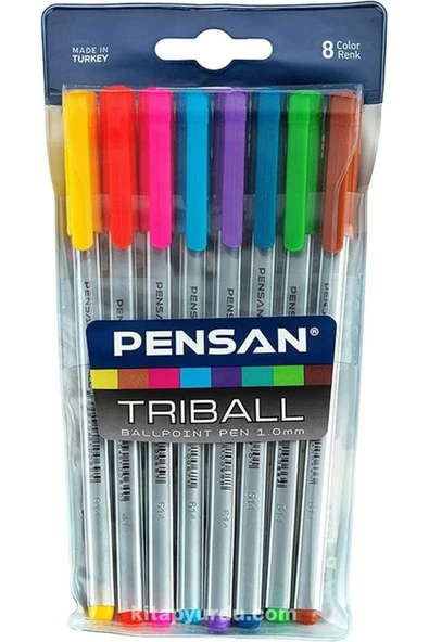 Sevimle Store Triball Tükenmez Kalem Renkli 8'Li Set Tek Ebat No Color ürün görseli 1