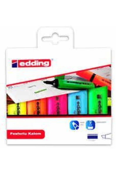 Edding Fosforlu Kalem 5'li Poşet Karışık (ed344) ürün görseli 1