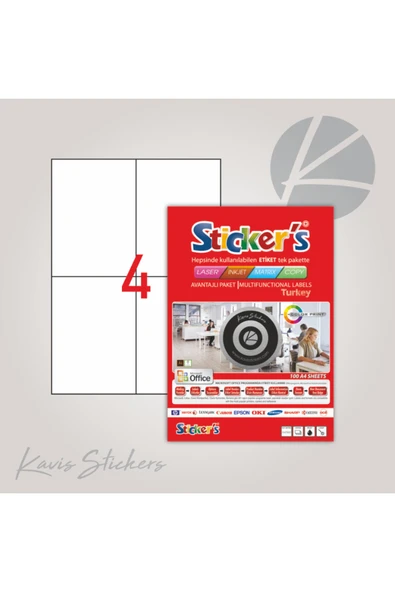 lazeretiket 105 x 148,5 mm.Düz Kesim A4 Stıcker Lazer Etiket ürün görseli 1