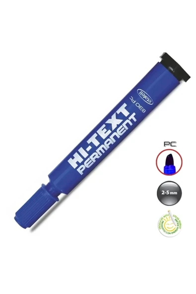 Hi-Text Mavi Permanent Koli Kesik Uç Markör 830pc ürün görseli 1